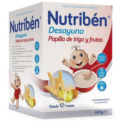 Nutribén Pequeno-Almoço Papa Infantil Trigo Frutas 600 g